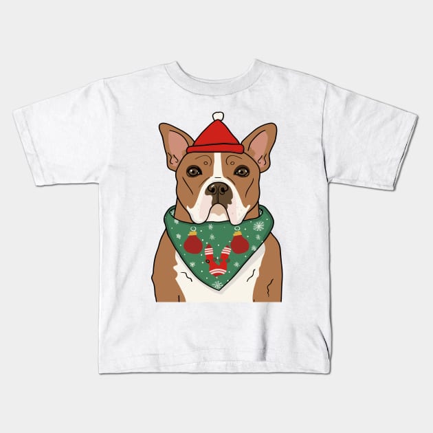 Christmas Dog  Hat Kids T-Shirt by Shop-now-4-U 